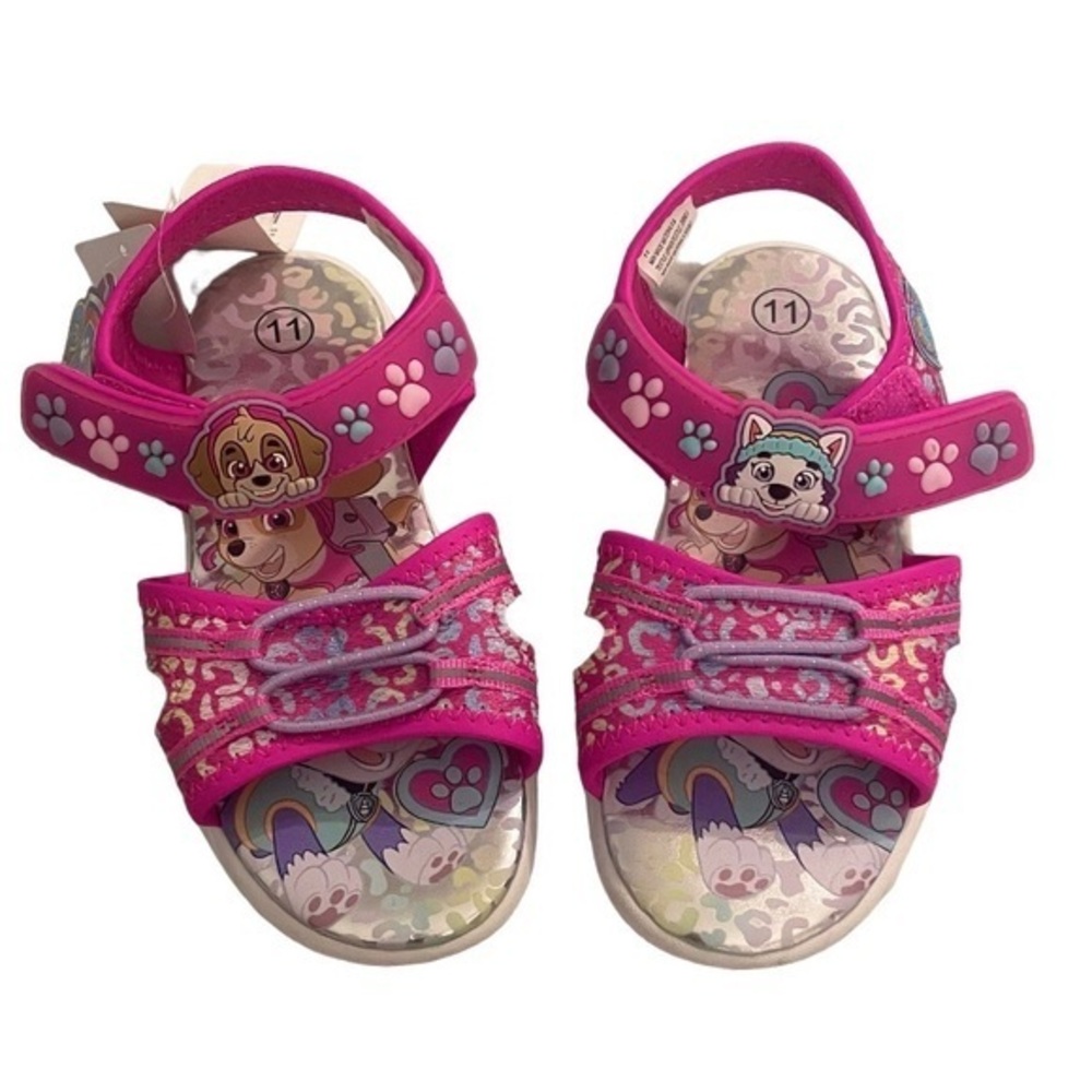 NWT Pink Paw Patrol Light-Up Sandals Shoes Girls Toddler 11 12 Little Kid New